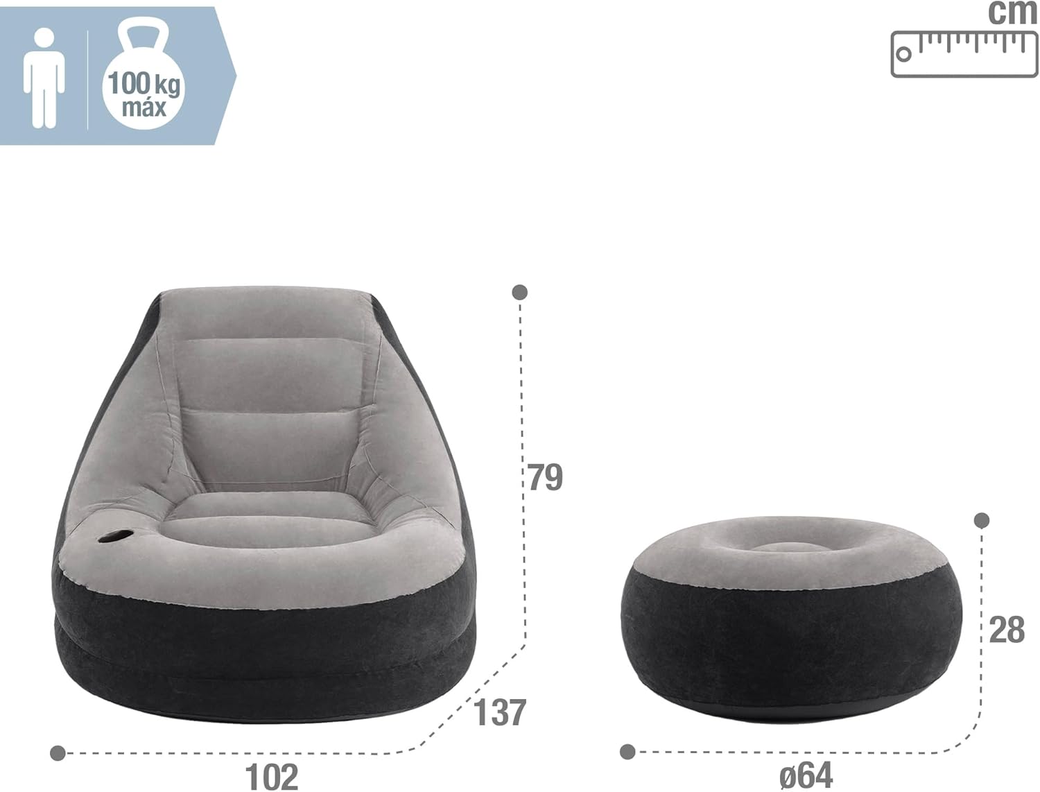 Intex Ultra Lounge Armchair With Footrest 68564 Intex Ultra Lounge Armchair With Footrest 68564